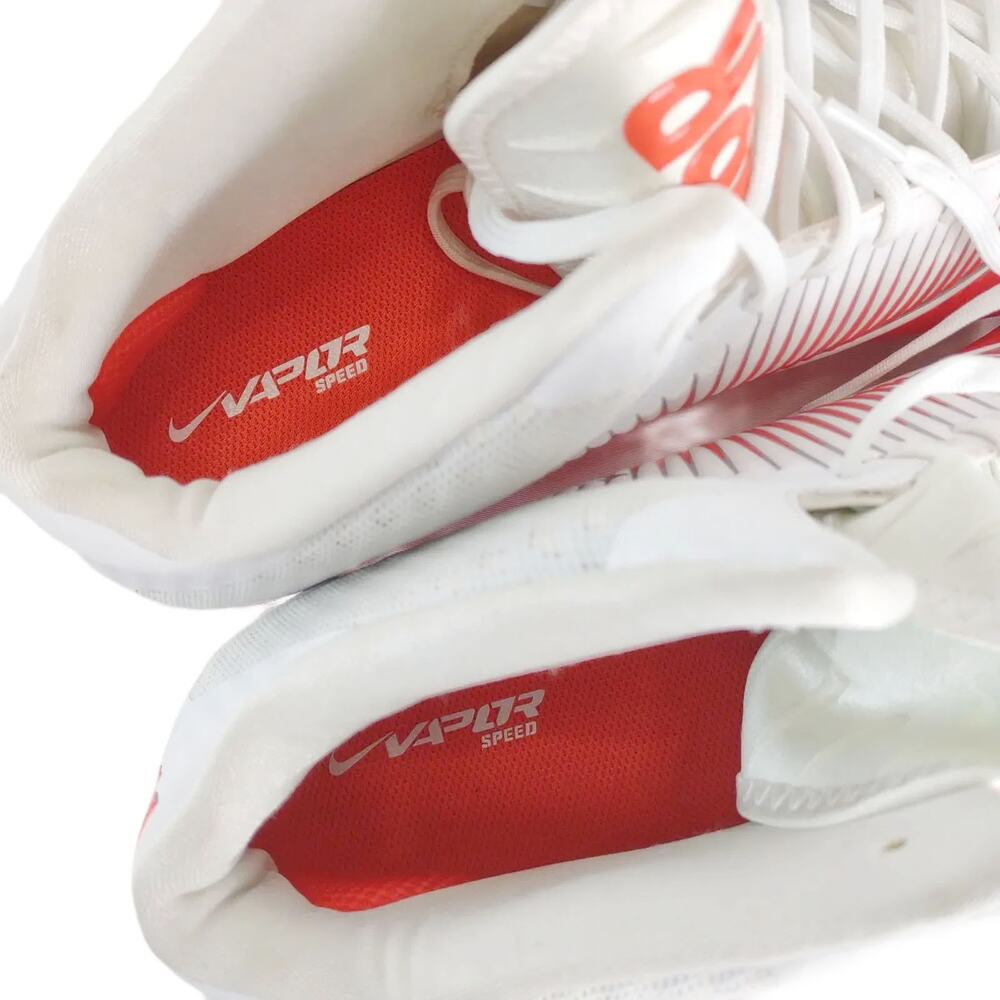 NIKE Vapor Speed 2 PF TD Mid Men's 16 Football Cleats 847089-811 Orange White - Picture 9 of 10